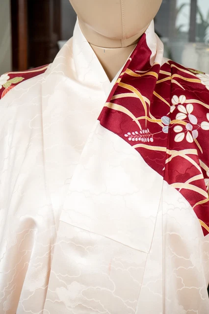 Dear Vanilla Japanese Silk Furisode Kimono Women's Authentic Japan Vintage Mint 3
