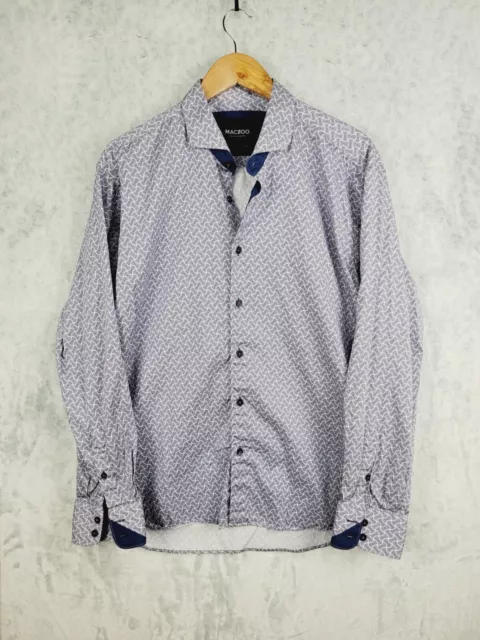 Maceoo Einstein L/S Button Down Shirt Size 5/XL Men Italian Illusion Blue