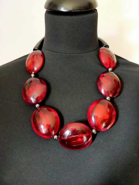 Collier Multi-rangs En Résine Signé Dominique Denaive Paris - Occasion Excellent état
