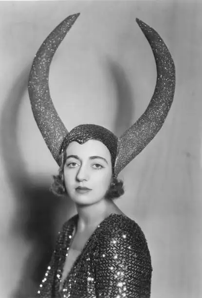 Princess George Imeritinsky Wearing A Hat With Horns 1930 Old Photo