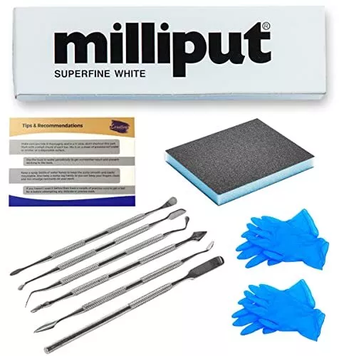 Milliput Epoxy Putty 10 Piece Epoxy Resin Kit, Superfine White - with Sculpting