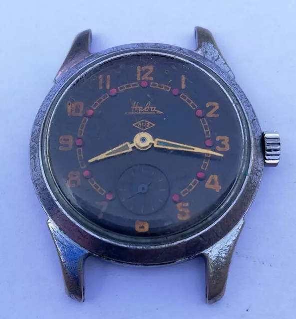 NEVA circa 1950 - raro orologio da polso vintage URSS - ANNI '50, UNIONE SOVIETICA