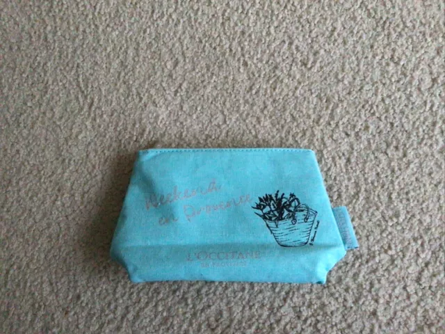 L ‘Occitane En Provence Blue Fabric Make Up Bag New