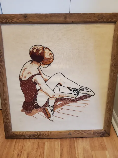 Hand Stitch Ballerina - Framed 29" x 27"