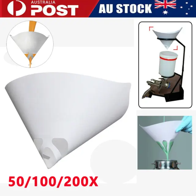 50x Nylon Conical Paper 190 Mesh Paint Strainers Filter Purifying Cup  Disposable