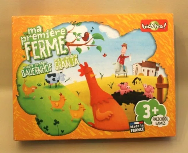 Jeu de société pour enfants 3+ : Ma première ferme Bioviva - pièces en bois