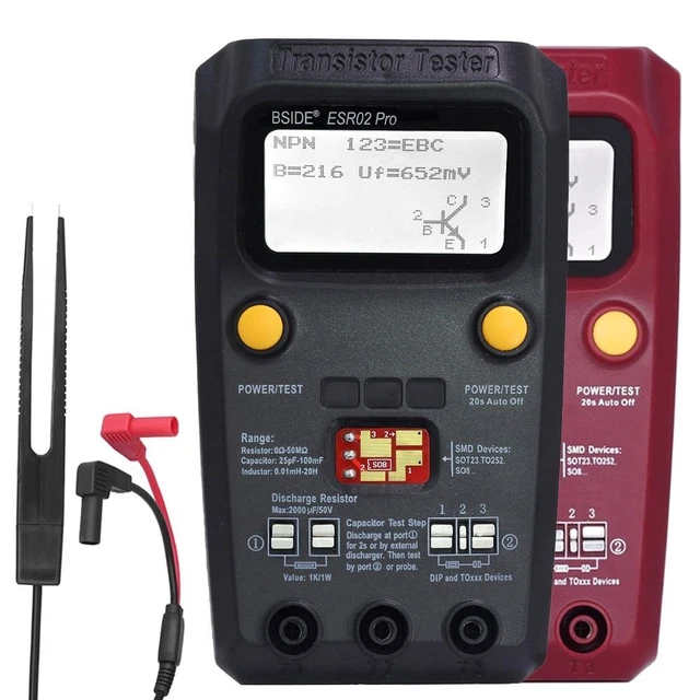 Testeur De Composants électroniques MG328 - Transistor, Inductance, Condensateur, ESR, Avec écran LCD Et étui