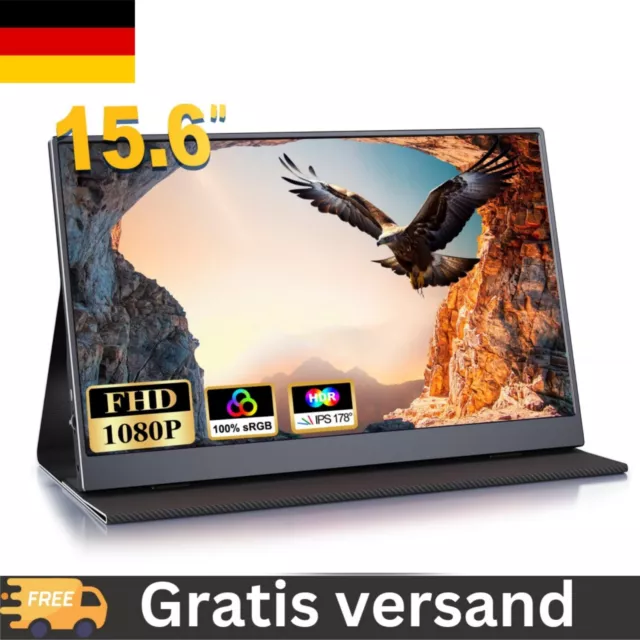 15.6 Zoll Portable Monitor 60Hz Tragbarer Monitore FHD 1920*1080 IPS für Mobile