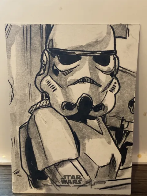 Topps Star Wars Bounty Hunters - Stormtrooper Sketch Card - Artist Dan Gorman