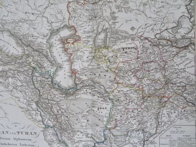 Persia Iran Afghanistan Baluchistan Turkestan 1843 Stulpnagel detailed map