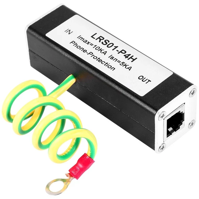 Telephone Fax  Protector Thunder Arrestor RJ11 Kl01-P4H Black RJ11 ADSL O8I2