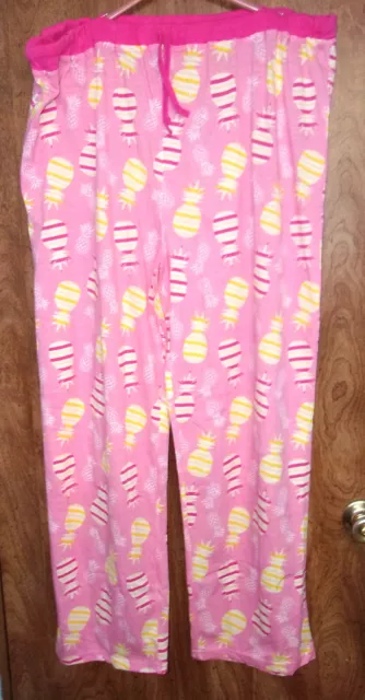 MAYFAIR LADIES LOUNGE Pajama Pants 2X cotton-poly white pink & yellow  pineapples £16.56 - PicClick UK