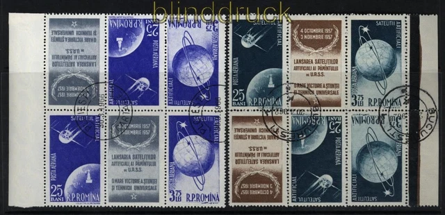Rumänien Mi # 1677/80 2 Kehrdruck-6er-Blöcke gestempelt (31775)