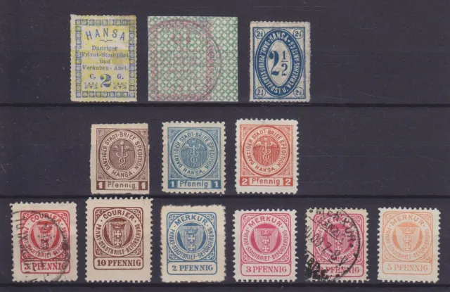 Danzig / Gdansk Stadtpost 1886/1898, 12 Briefmarken