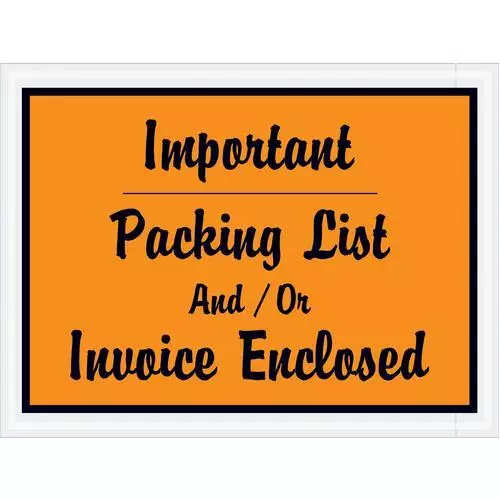 Bande Logique " Important Emballage Liste Et/Ou Facture Joint " Envelopes,11.4cm