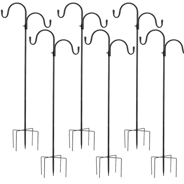 4/6x Schäferhaken aus Metall,Gartenstecker mit Haken für Solarleuchten,Laternen