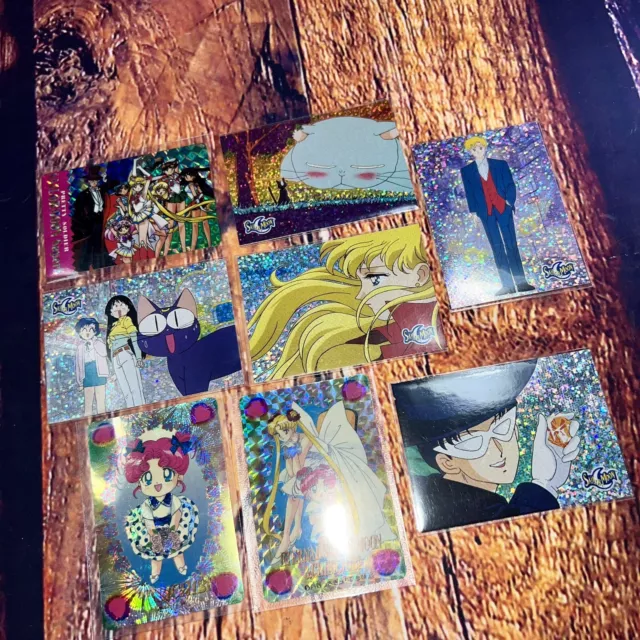 VTG Sailor Moon Collector Card Bundle Lot of 8 Holographic Prism Chibichibi
