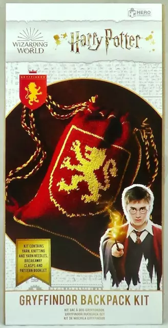 Harry Potter Gryffindor Backpack Knit Kit Yarn & Needle Wizarding World Craft