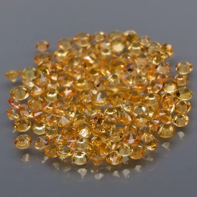 Round Diamond Cut 1.5 to 2 mm.Yellow Sapphire Songea, Africa 125Pcs/3.47Ct.