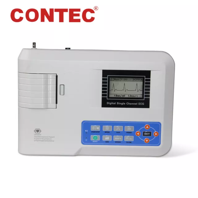 CE CONTEC ECG100G Digital ONE Channel 12-lead ECG/EKG machine Electrocardiograph