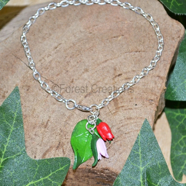 Tulpenarmband - handgeschnitzt - Frühlingsschmuck Ostern Mütter Tag Geschenk