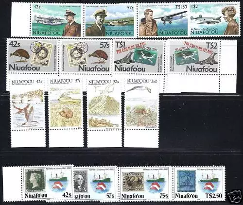 Tonga Niua Fo 'Ou 1987-90 4 Sets VF MNH