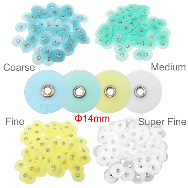 100pcs Dental Flex Composite Finishing Polishing Disc Soft type assorted 14mm PD