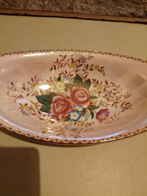 Pretty Pink Lustre Floral Maling Rosalind Dish 2