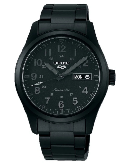 Seiko 5 Sports Mens Stealth Automatic Watch 40mm Water Resistant SRPJ09K1