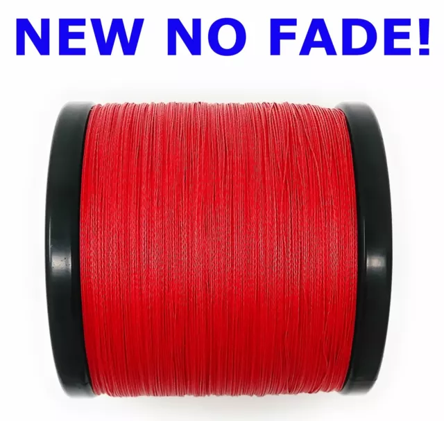 Reaction Tackle High Performance Braided Fishing Line / Braid - NO FADE Red 2