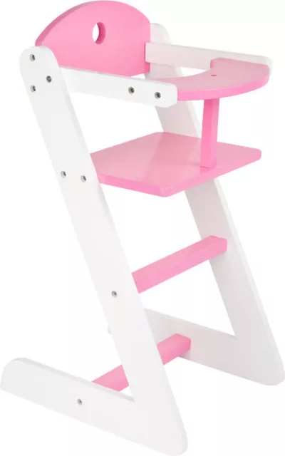 Wooden Dolls High Chair Pink Pretend Play Small Foot