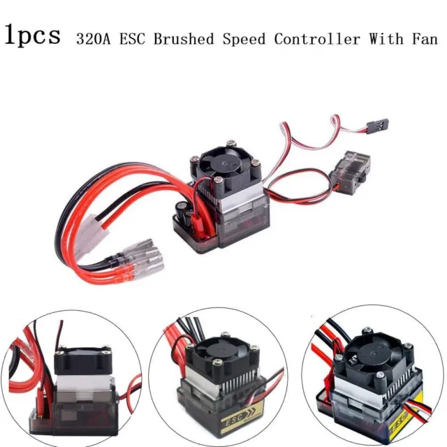 Double Way 320A ESC Brush Motor Speed Controller With Fan for RC Car Boat Model