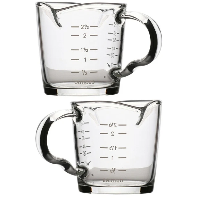 2x Steaming Pitcher Spout Glass Measuring Cup Gravy Saucer