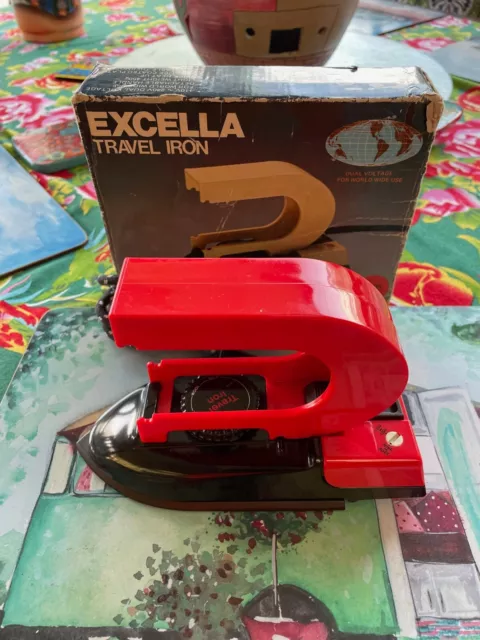 Vintage EXCELLA Travel Iron Dual Voltage for use worldwide