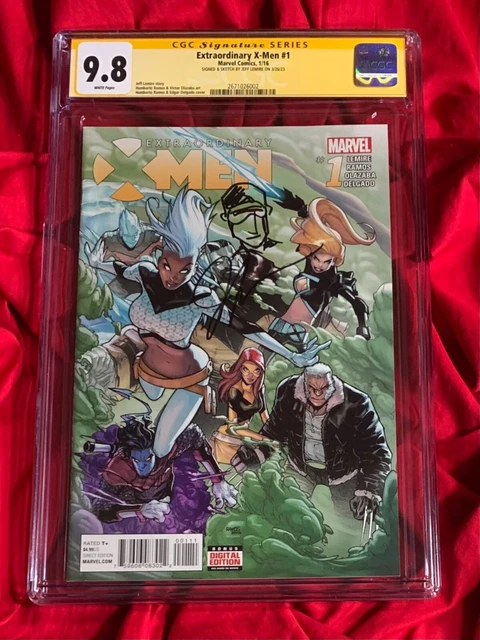CGC SS 9.8~Extraordinary X-Men #1~Signed+Original Cyclops Art by Jeff Lemire~002