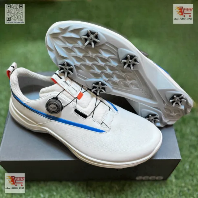 Zapatillas de golf Ecco Biom Spikes blancas GTX GORE TEX BOA G5  ️ EU 46 EE. UU. 12.5