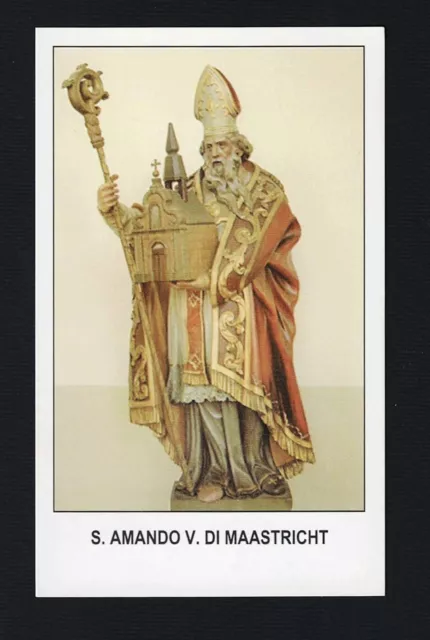 Santino  Holy Card Image Pieuse  Heiligenbild  S.Amando V. di Maastrich