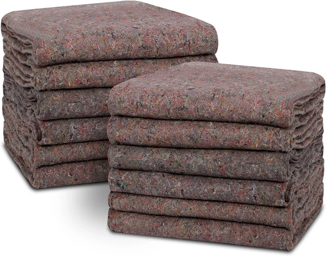 Textile Moving Blankets 100% Recycled 54” X 72” Professional Shipping Moving Pac