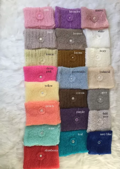 *So Soft Mohair Wrap & Headband Tieback 2 Piece SET newborn baby knit photo prop 3