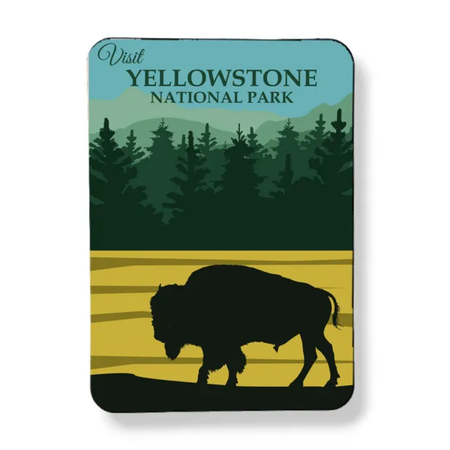 Vintage Yellowstone Park Travel Poster Magnet Sublimated 3"x4" Artisan Gift