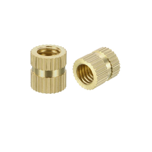 M6 x 10mm(L) x 8,5 mm(OD) Dadi zigrinati in ottone con inserto filettato, 100 pz