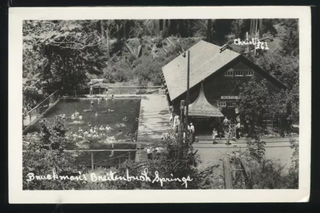 OR Breitenbush RPPC 1945 BRUCKMAN'S BREITENBUSH HOT SPRINGS Pool Christian 262