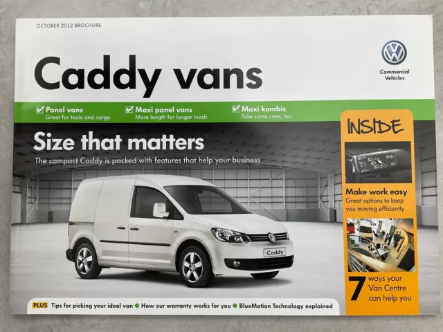 Volkswagen Caddy UK Market Van Sales Brochure - October 2012
