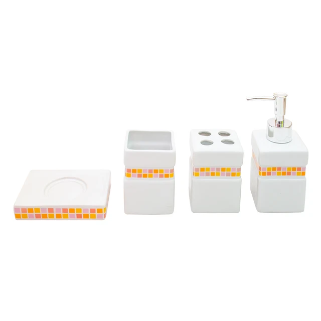 4 Pcs Bathroom Accessories Set Toothbrush holder Cup Soap Dish Toiletries Liquid