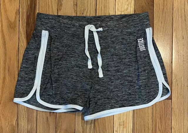 Girls Justice Athletic Shorts 14/16 Heather Gray EUC Drawstring