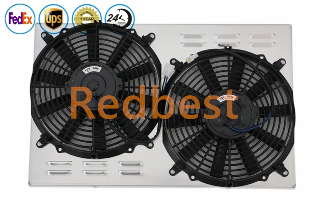 Aluminum Radiator Shroud With 12” Fan & Thermostat Kit – For Chevy S10 Blazer Corvette 82-02