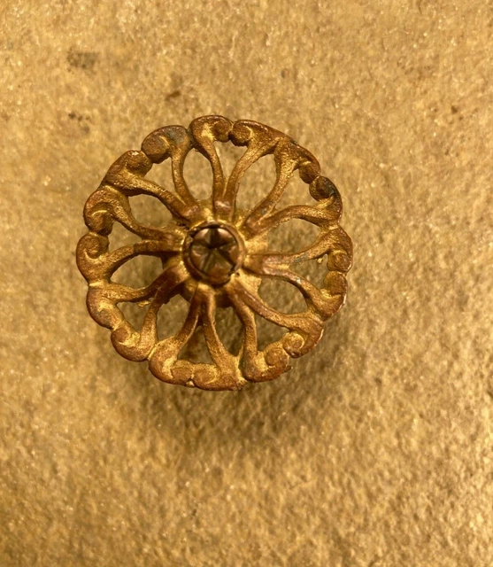 Antique Ornate Brass Dresser Drawer Cabinet Furniture Pull Knob Hardware