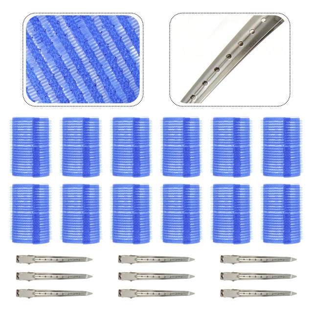 12 piezas enrolladores de cabello Self Grip y 12 piezas juego de clips para peluquería