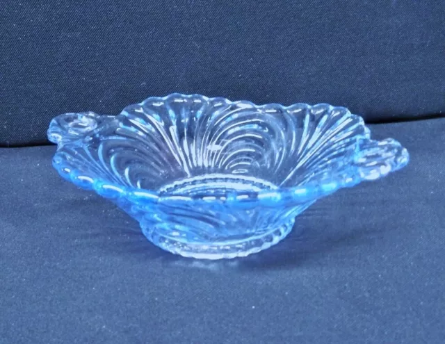 Vintage Cambridge Caprice Moonlight Blue 4" Tab Handle Glass Bowl ~ Pristine