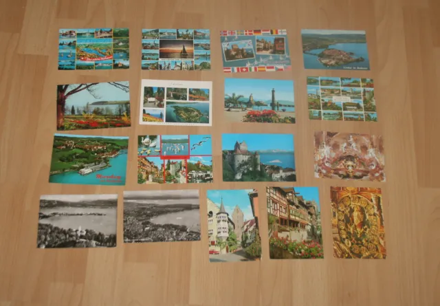 18 Postkarten Bodensee Meersburg Überlingen 9 unbeschrieben 9 beschrieben